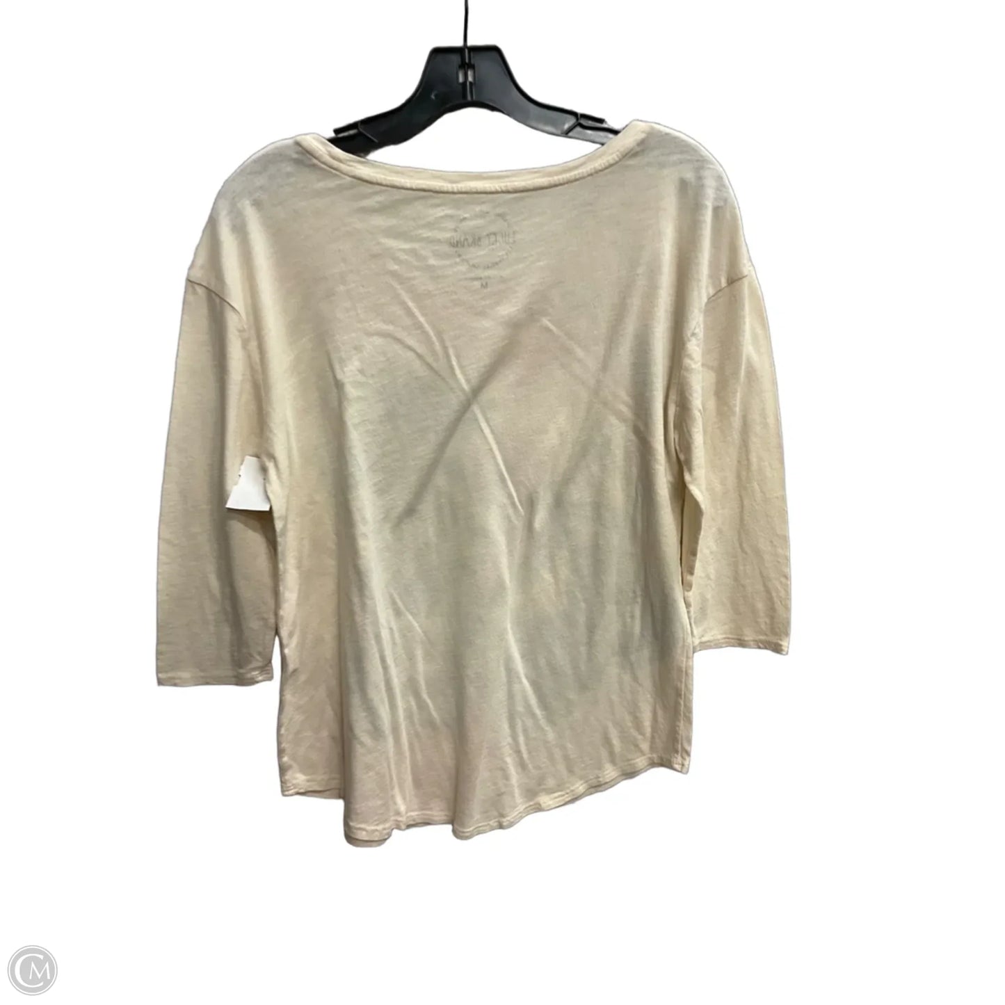Top 3/4 Sleeve By Lucky Brand In Tan, Size: M