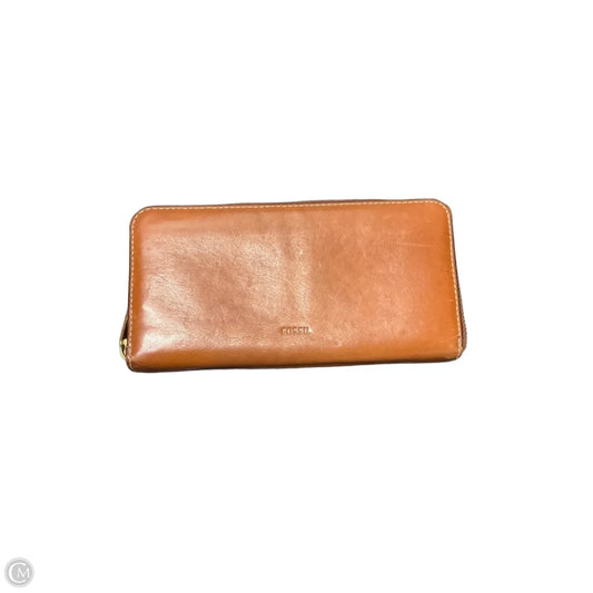 Wallet Leather By Fossil, Size: Medium