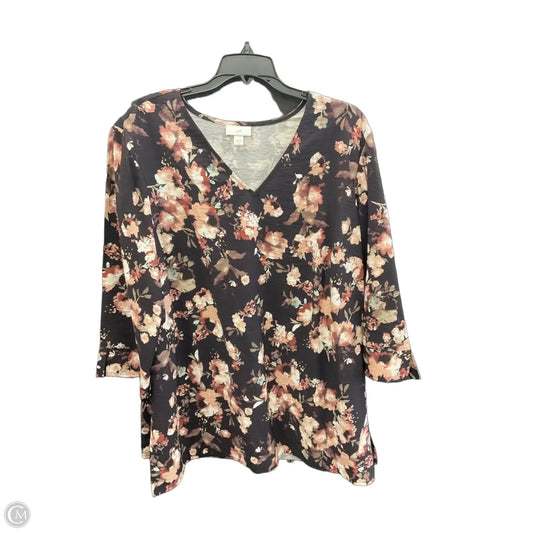 Top Long Sleeve By J. Jill In Brown, Size: Xl
