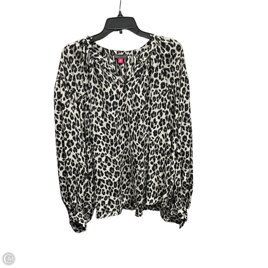 Top Long Sleeve By Vince Camuto In Black & White, Size: 1x