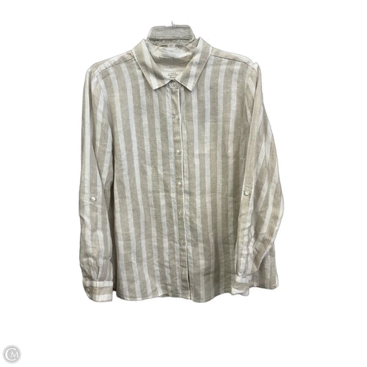 Blouse Long Sleeve By Charter Club In Tan, Size: Lp