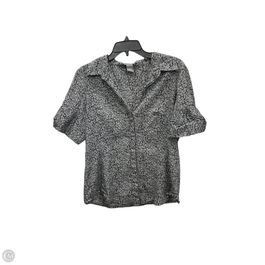Blouse Short Sleeve By Ann Taylor In Black & White, Size: Xlp