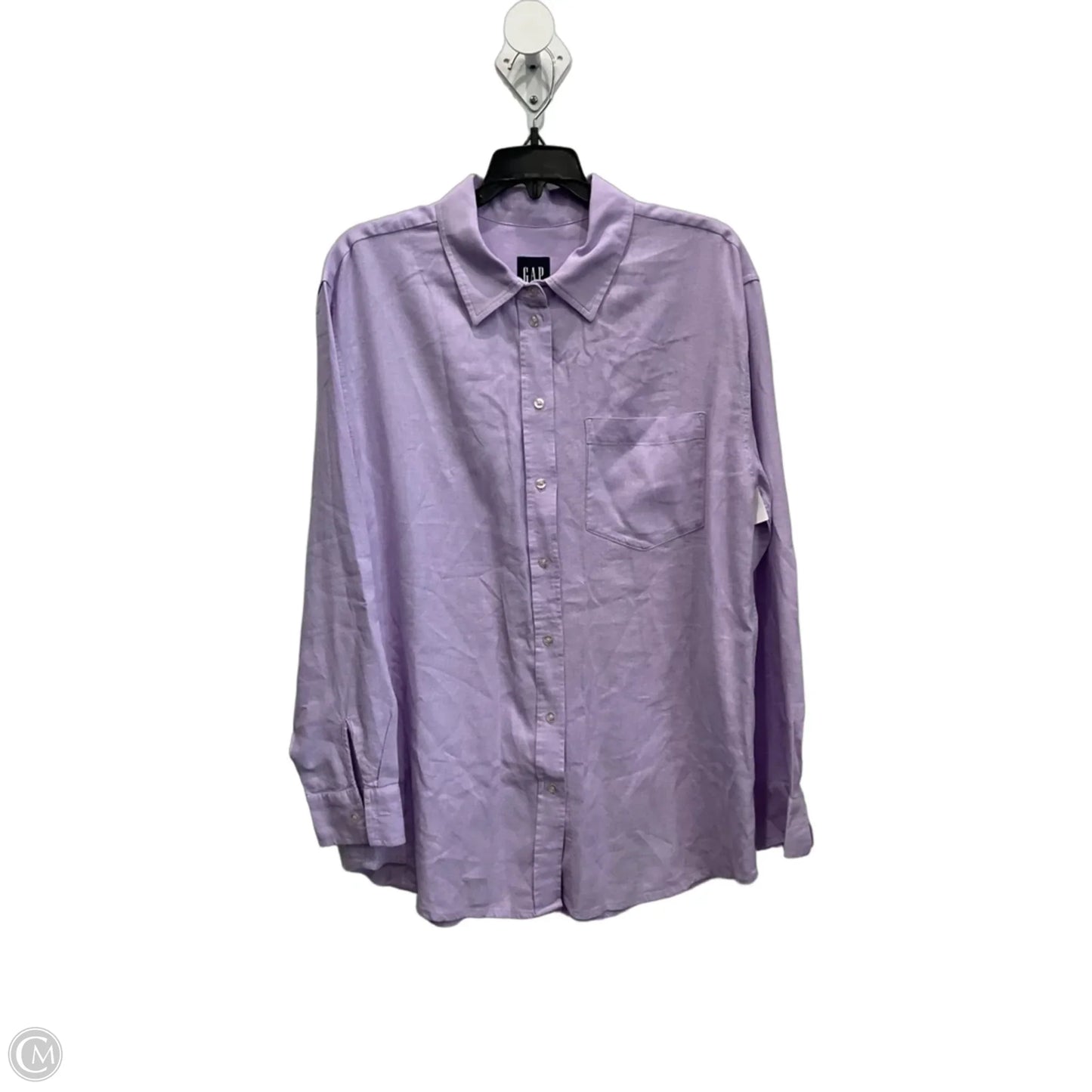 Blouse Long Sleeve By Gap In Purple, Size: M