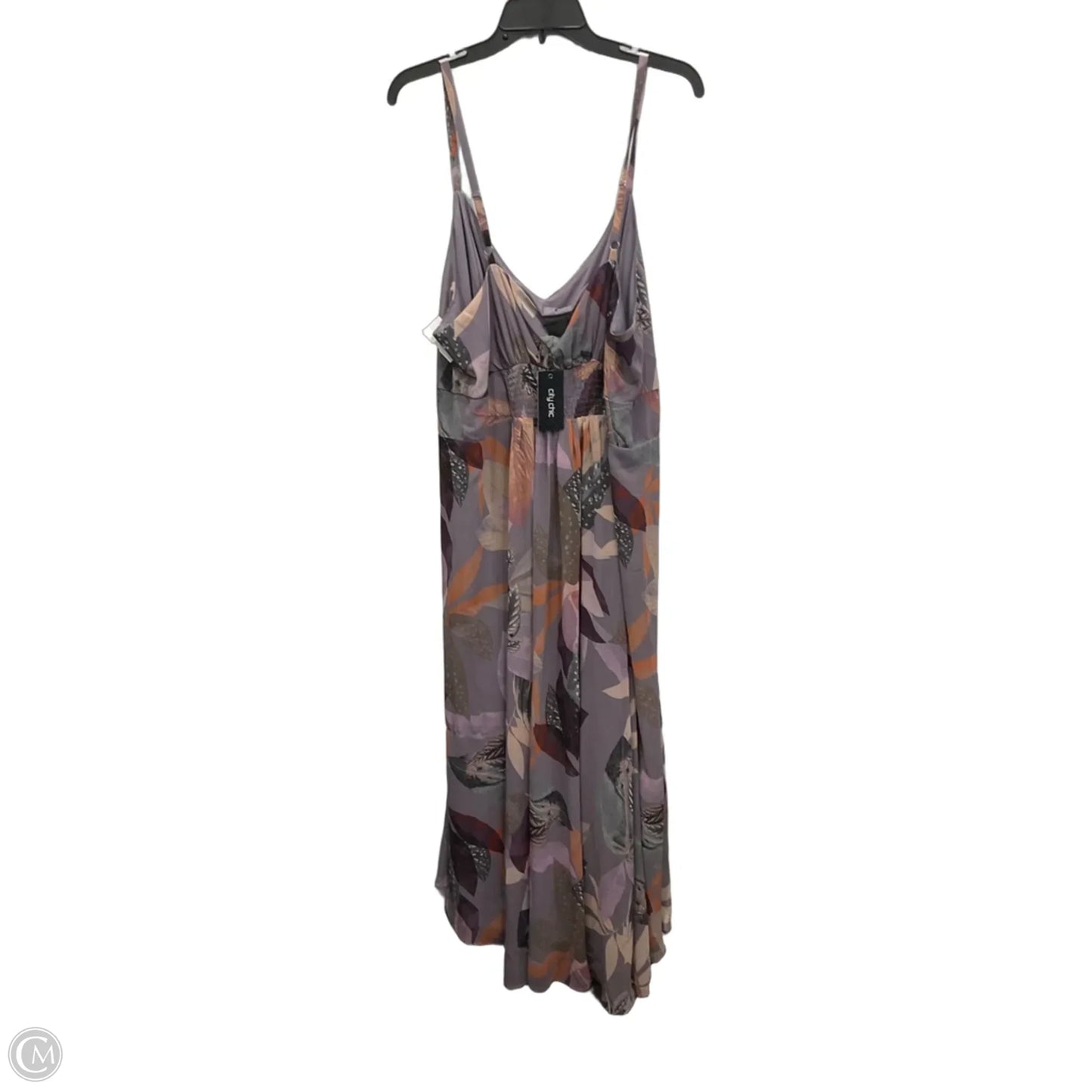 Dress Casual Maxi By City Chic In Grey & Purple, Size: L