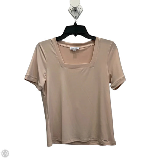 Top Short Sleeve By Calvin Klein In Cream, Size: S