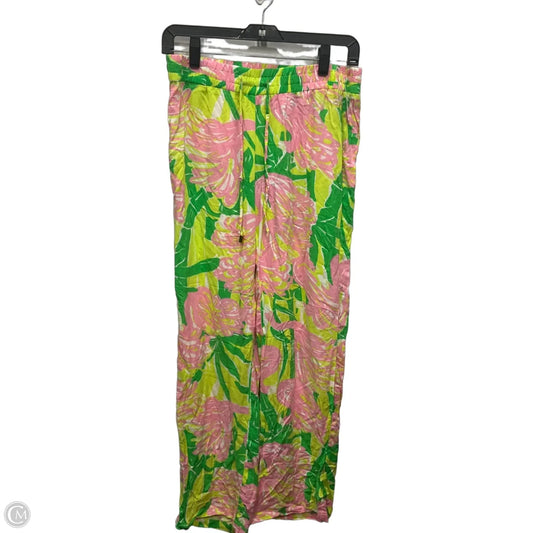 Pants Designer By Lilly Pulitzer In Green & Pink, Size: 0