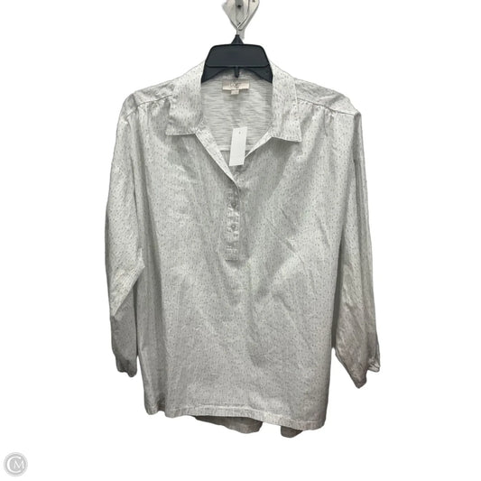 Top Long Sleeve By Loft In White, Size: M