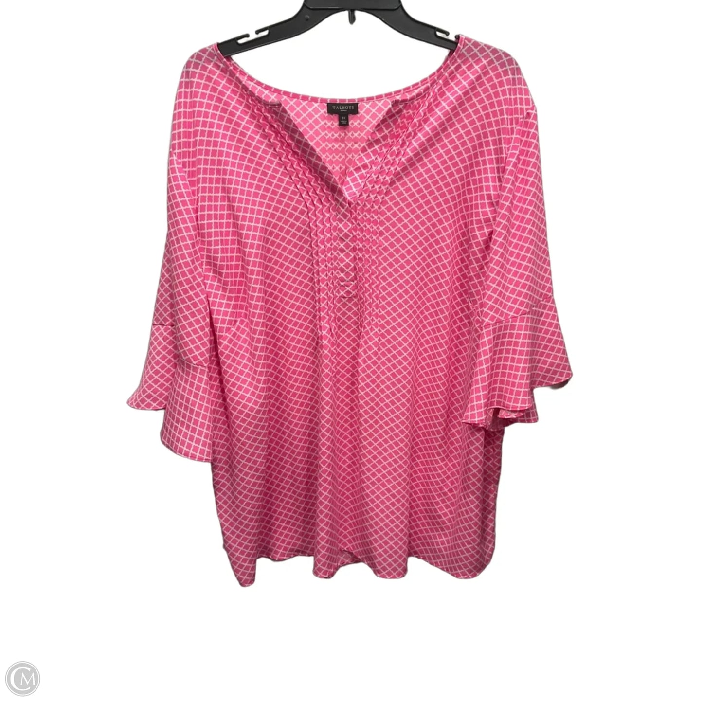 Top 3/4 Sleeve By Talbots In Pink, Size: 3x
