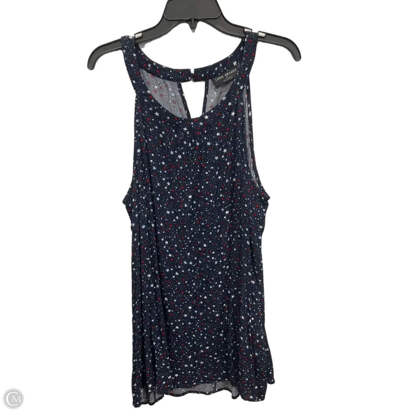Top Sleeveless By Lane Bryant In Blue Red & White, Size: 3x