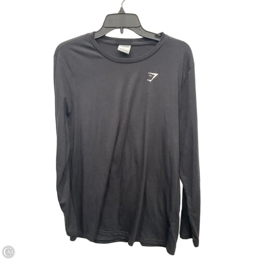 Athletic Top Long Sleeve Crewneck By Gym Shark In Black, Size: L