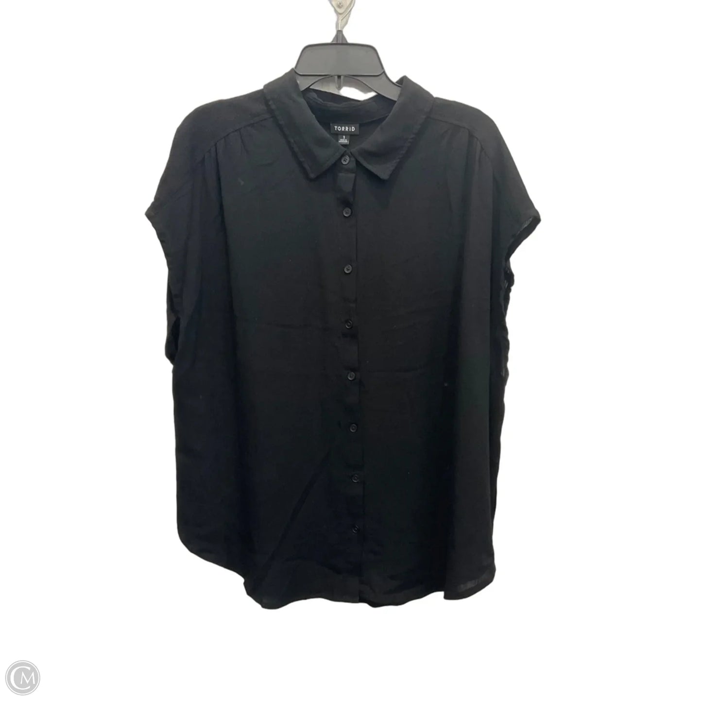 Blouse Short Sleeve By Torrid In Black, Size: 1x