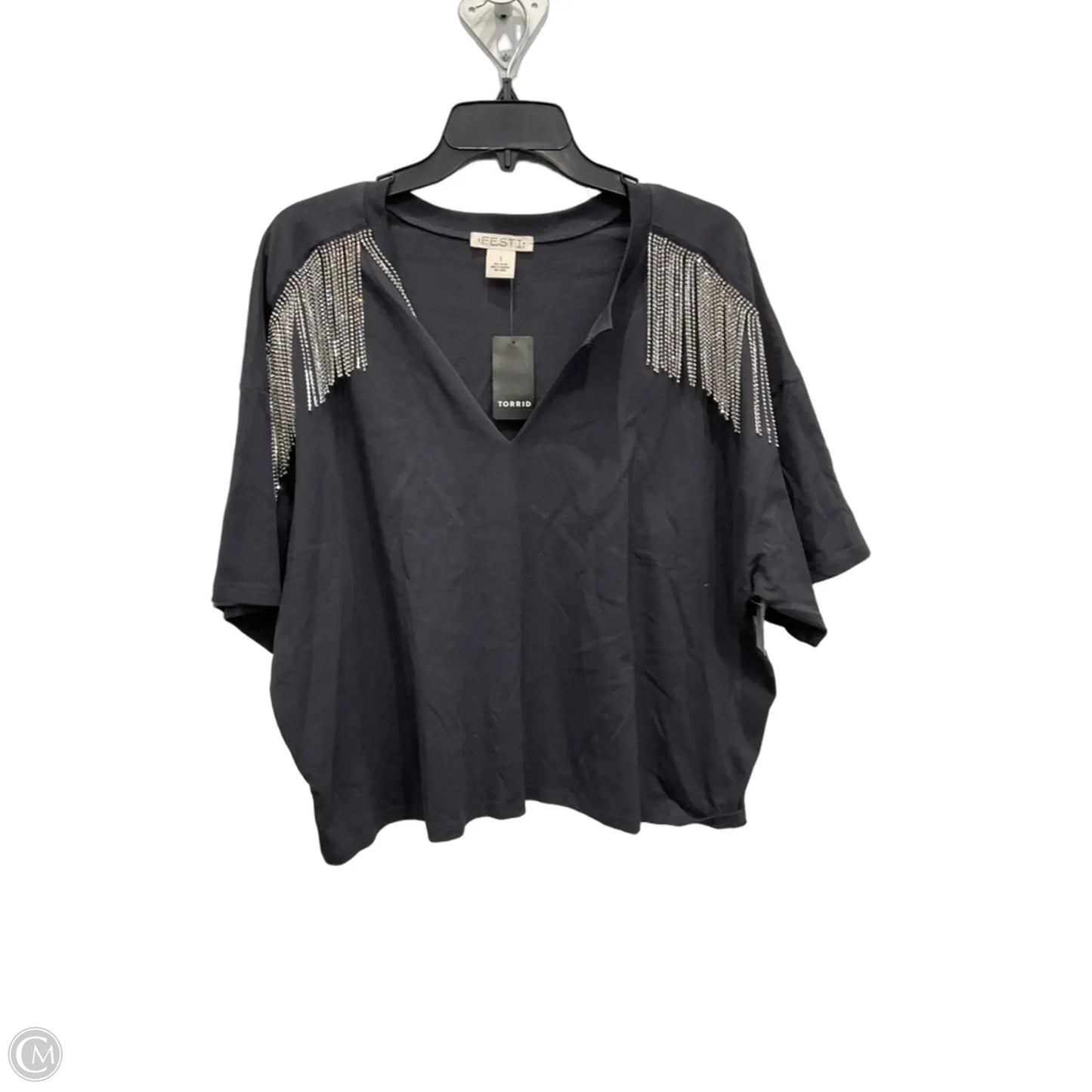 Top Short Sleeve By Clothes Mentor In Grey, Size: 1x