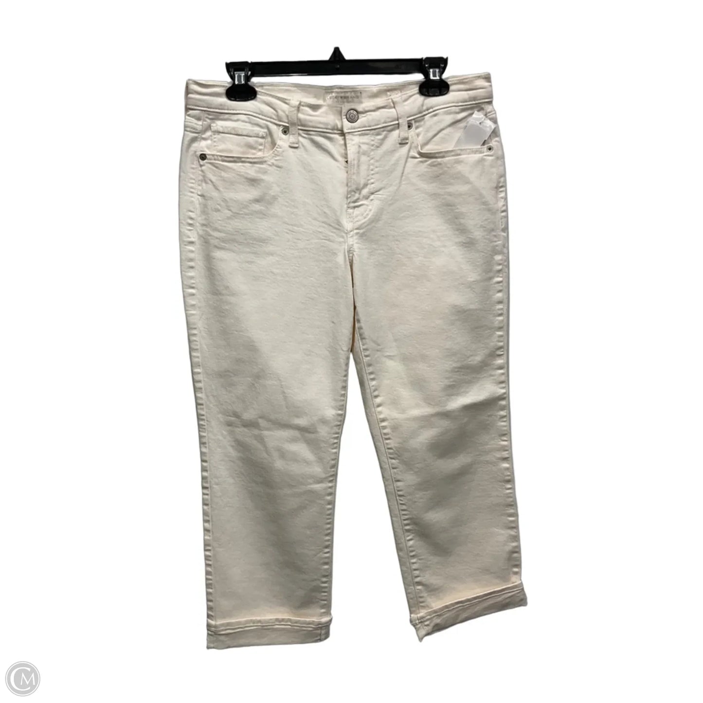 Jeans Cropped By Lucky Brand In White Denim, Size: 6