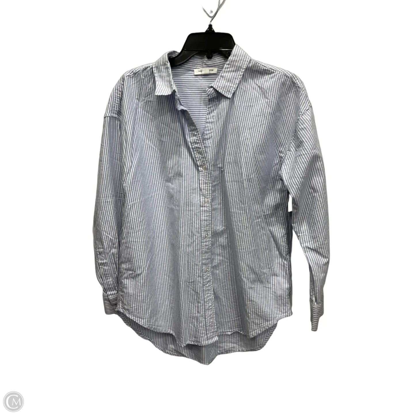 Blouse Long Sleeve By Beachlunchlounge In Blue & White, Size: Sp