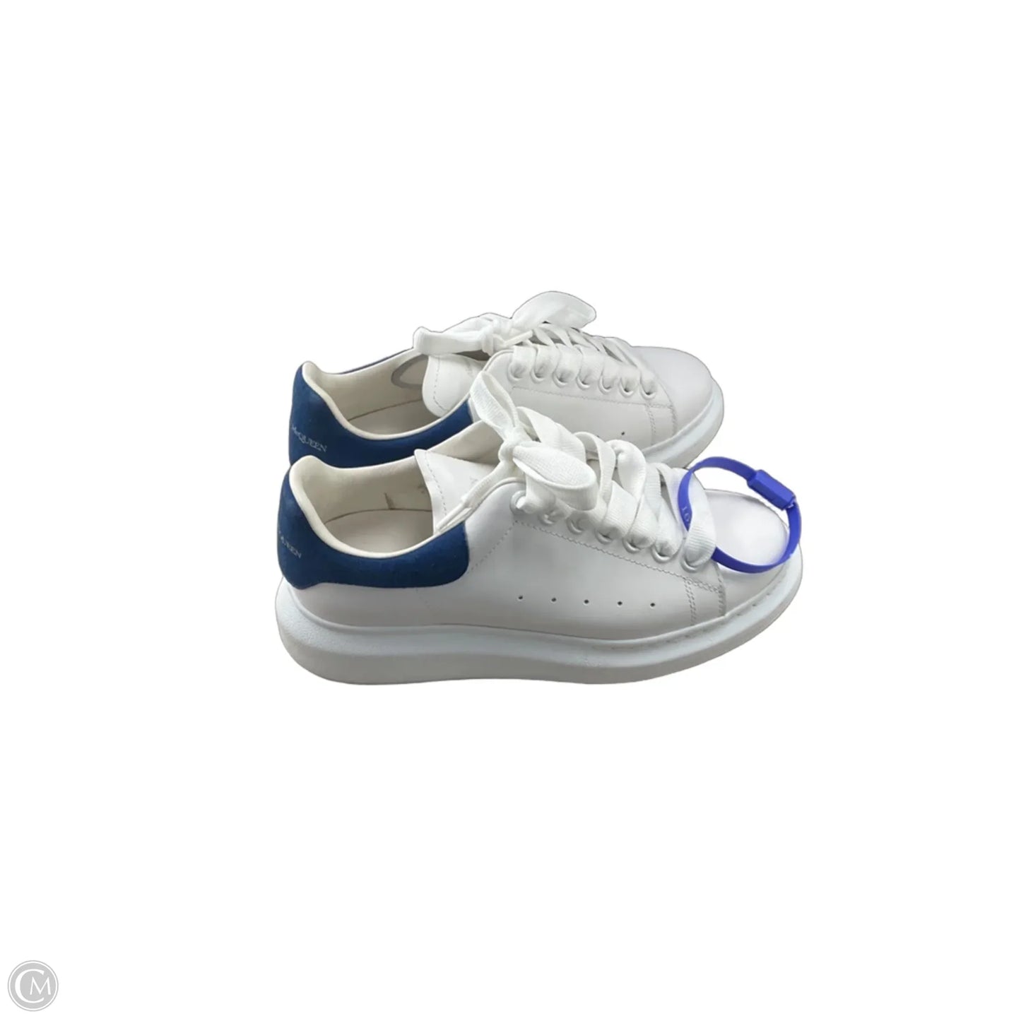 Shoes Luxury Designer By Alexander Mcqueen In Blue & White, Size: 7