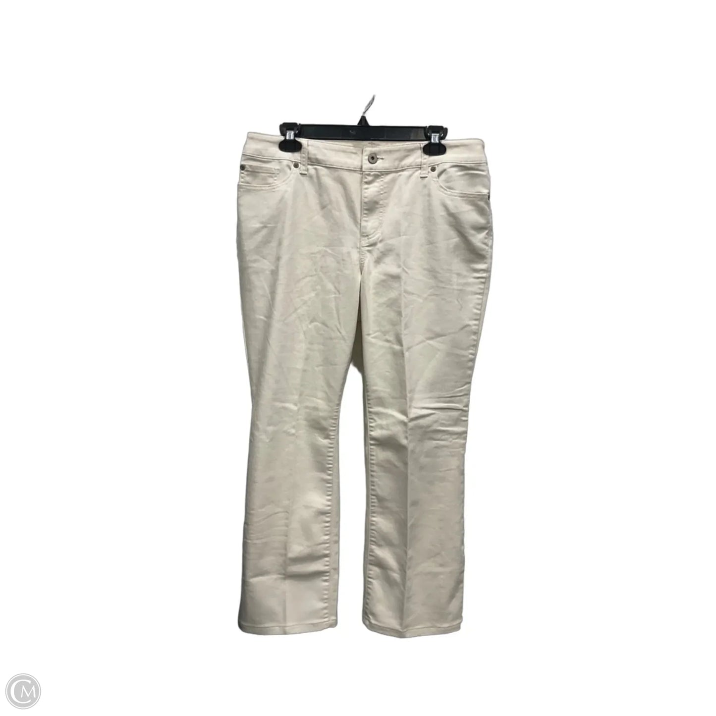 Jeans Straight By Chicos In Cream Denim, Size: 12