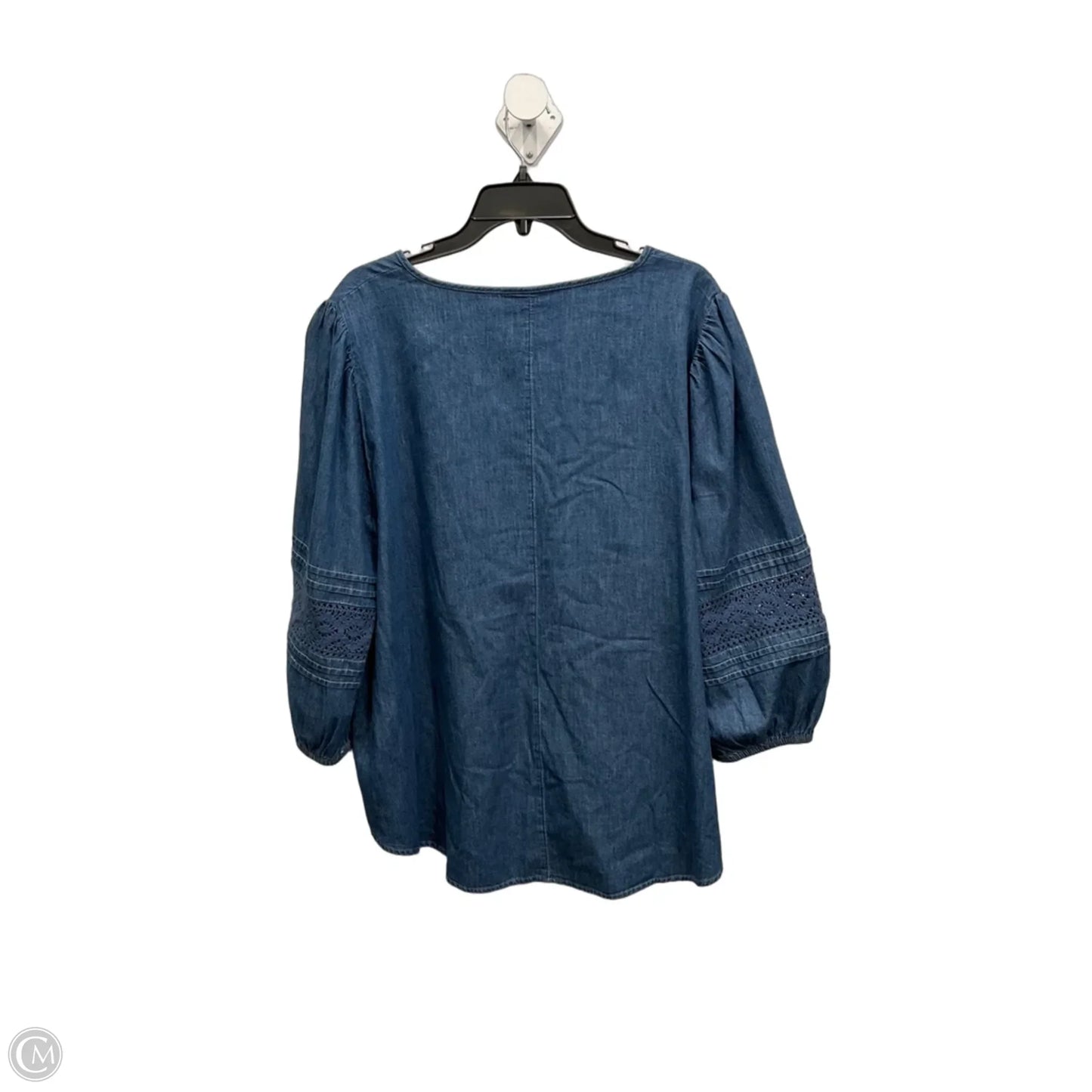 Top 3/4 Sleeve By Lane Bryant In Blue Denim, Size: 2x