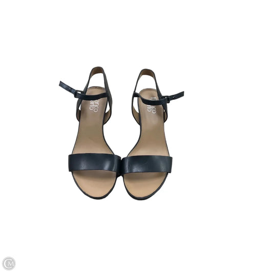 Sandals Heels Wedge By Franco Sarto In Black & Tan, Size: 7