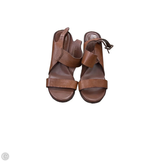 Sandals Heels Block By Kork Ease In Brown, Size: 7