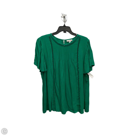 Top Short Sleeve By Knox Rose In Green, Size: L