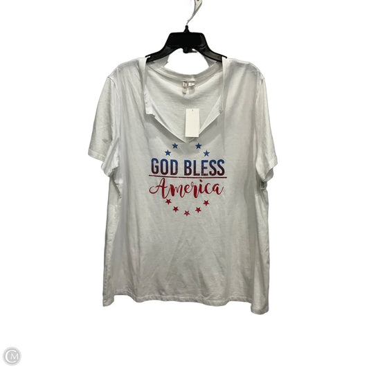 Top Short Sleeve By Cato In White, Size: Xl