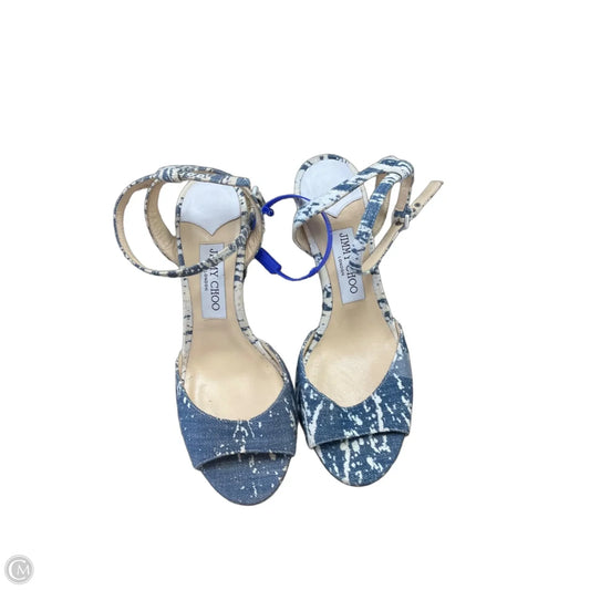 Shoes Luxury Designer By Jimmy Choo In Blue, Size: 7.5
