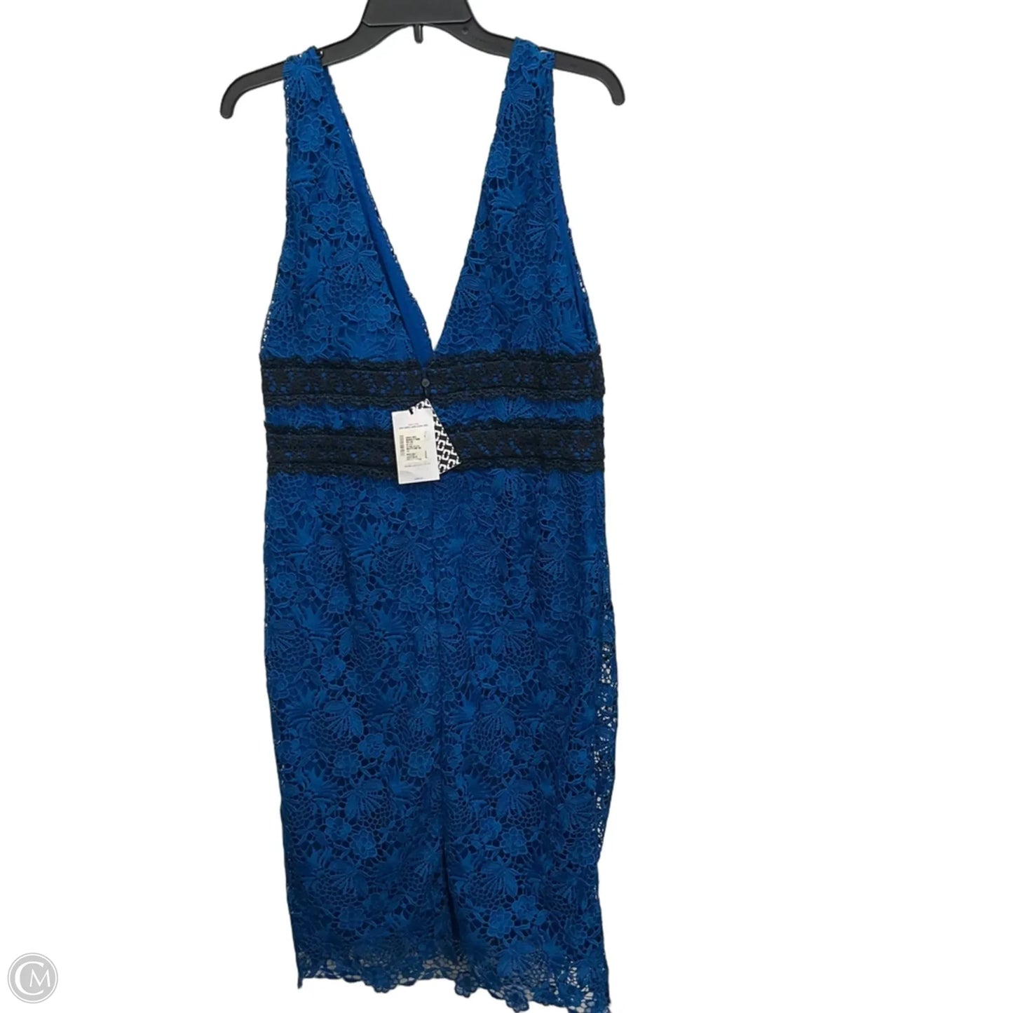Dress Designer By Diane Von Furstenberg In Black & Blue, Size: L