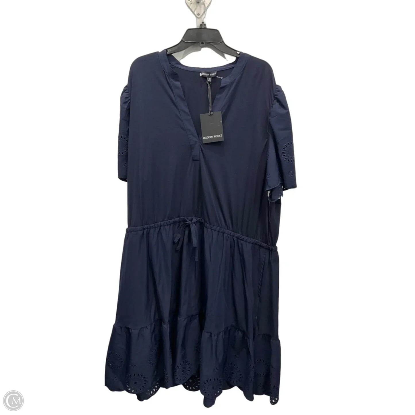 Dress Casual Midi By Modern Works In Blue, Size: 3x
