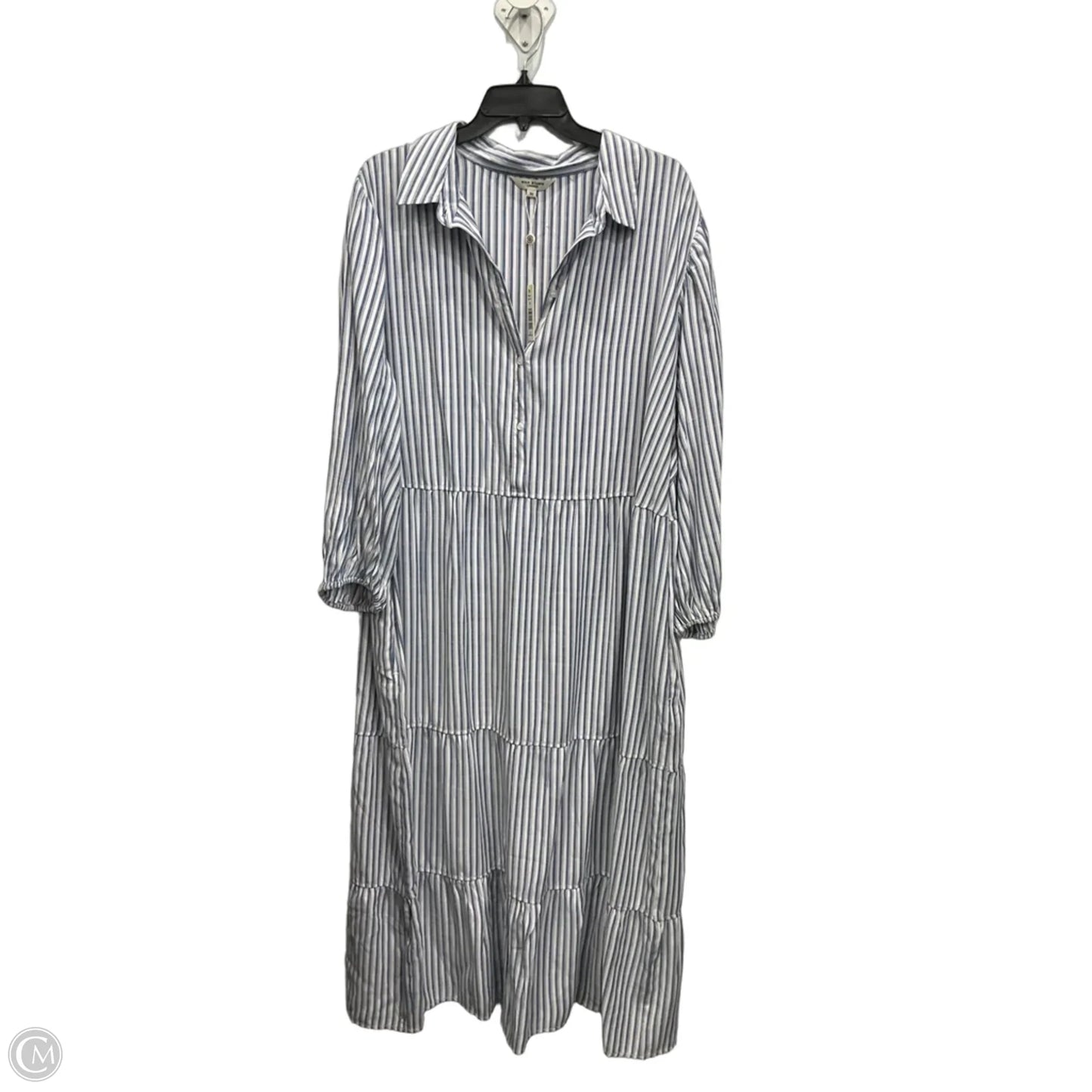 Dress Casual Maxi By Max Studio In Blue & White, Size: 3x