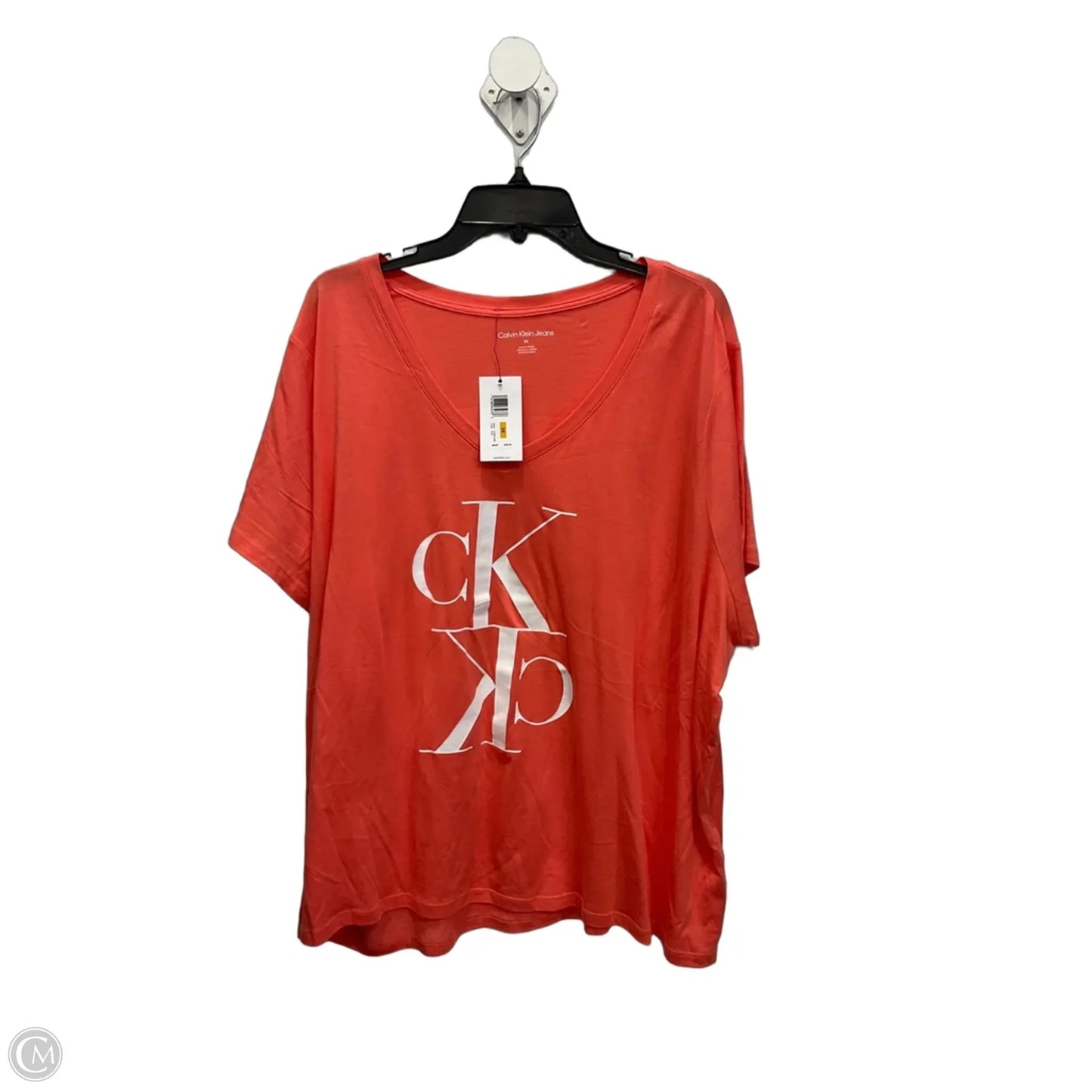 Top Short Sleeve By Calvin Klein In Pink, Size: 3x