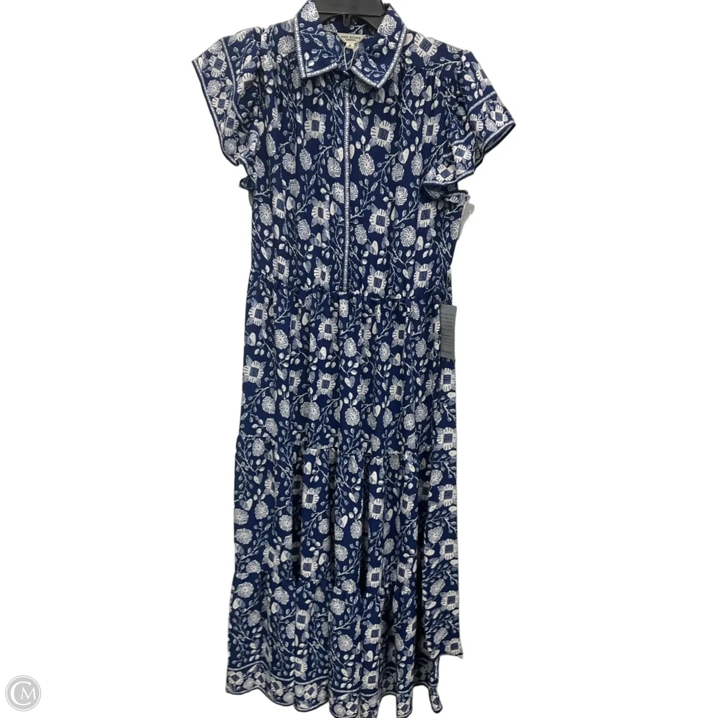 Dress Casual Midi By Max Studio In Blue & White, Size: S