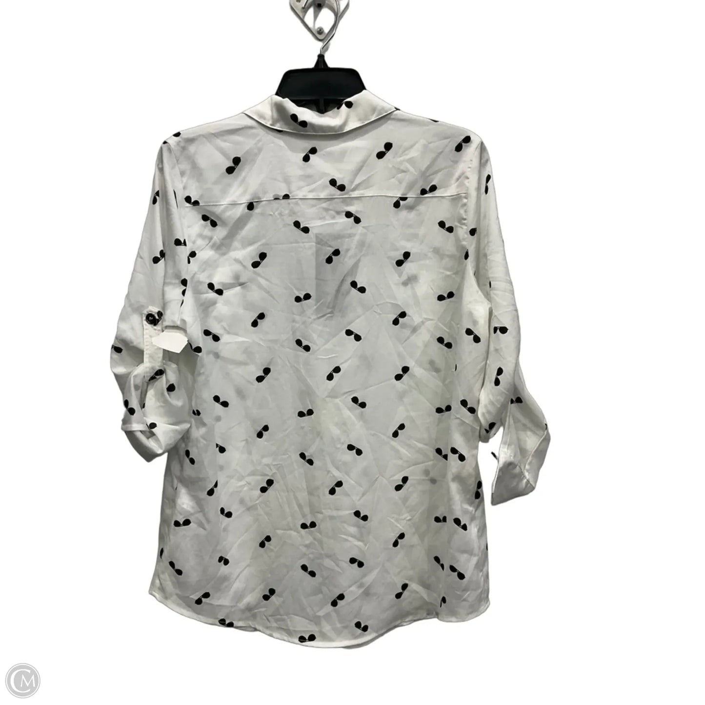 Blouse Designer By Karl Lagerfeld In Black & White, Size: M
