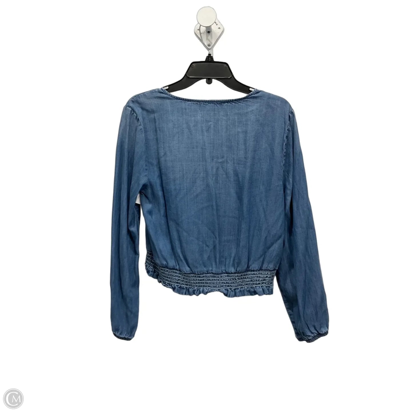 Top Long Sleeve By Cloth & Stone In Blue Denim, Size: M