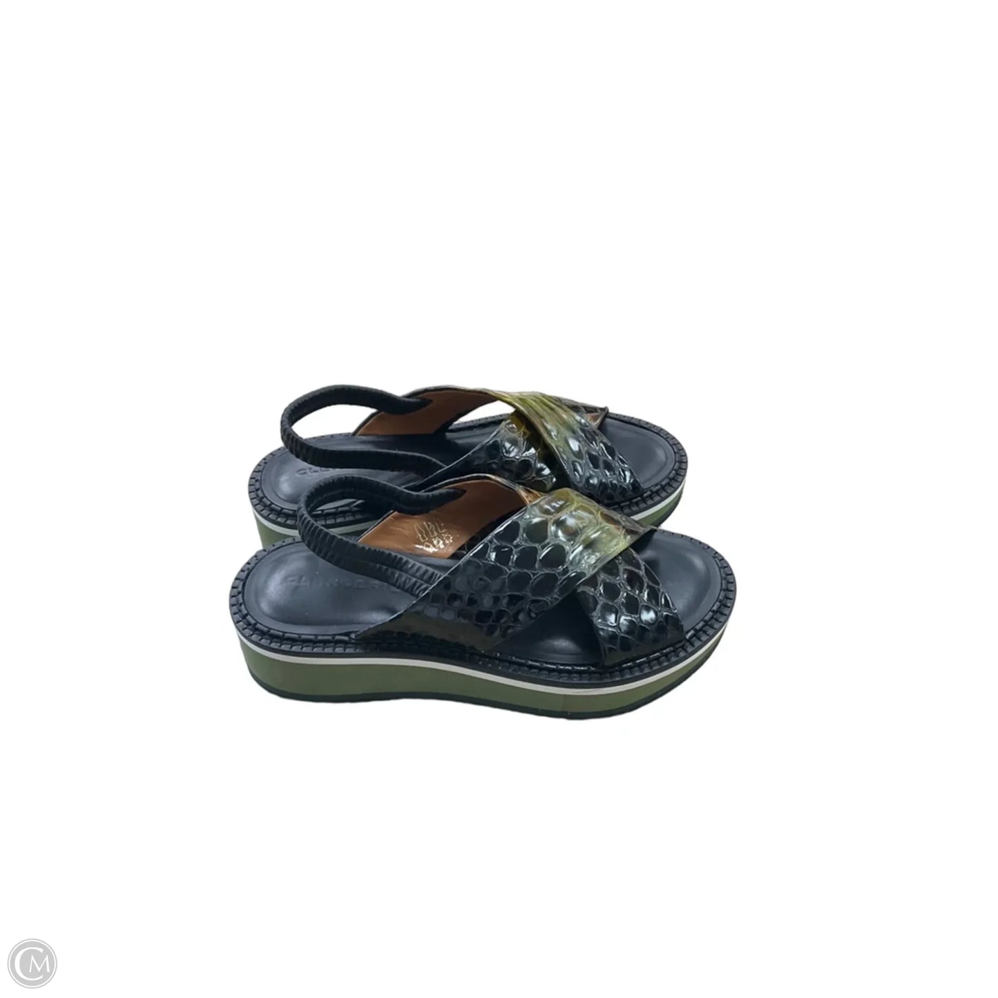Sandals Heels Block By Cma In Brown & Green, Size: 7