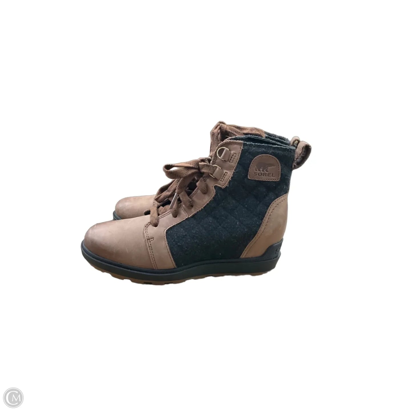 Boots Ankle Flats By Sorel In Black & Brown, Size: 8