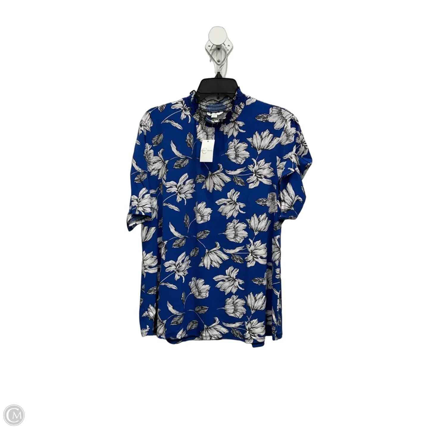 Top Short Sleeve By C Est. 1946 In Blue & White, Size: Xl