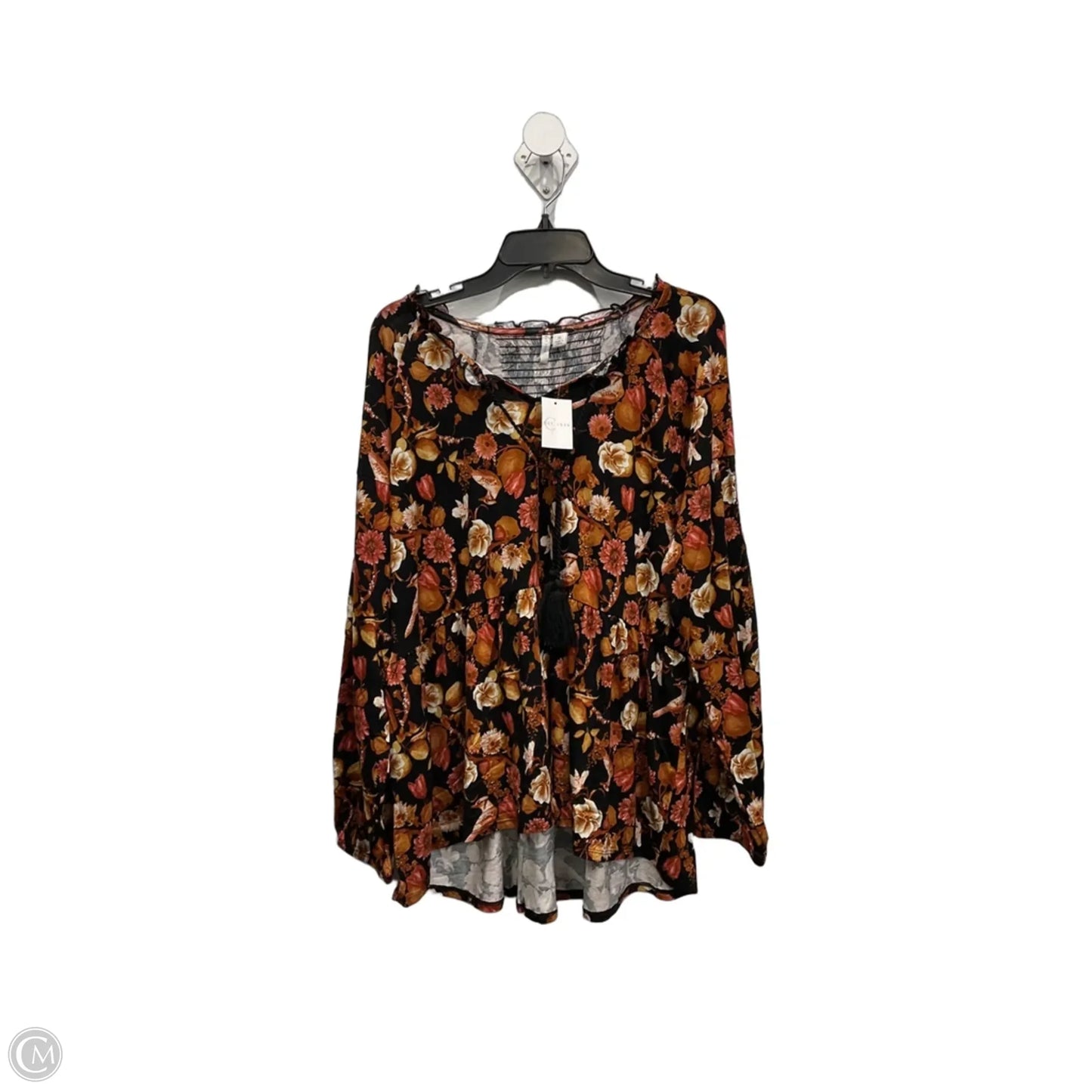 Top Long Sleeve By C Est. 1946 In Floral Print, Size: Xl