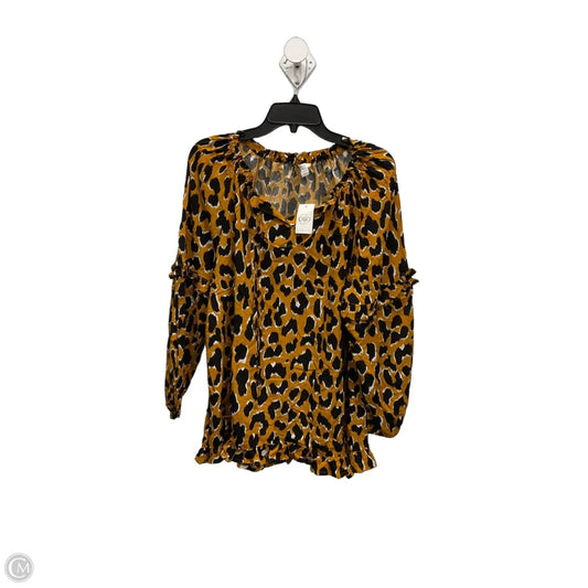 Top Long Sleeve By Cato In Animal Print, Size: Xl