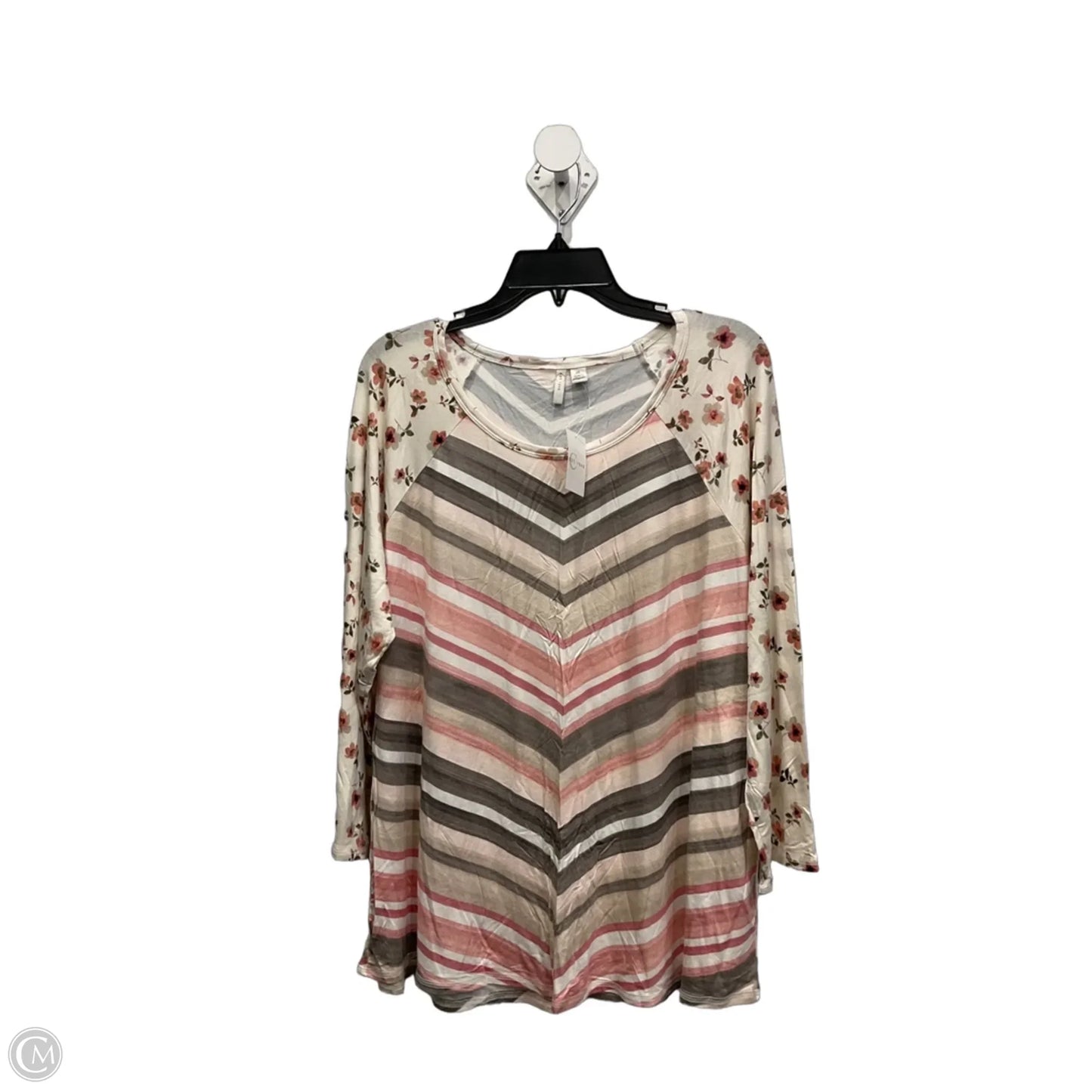 Top Long Sleeve By Cato In Floral Print, Size: Xl