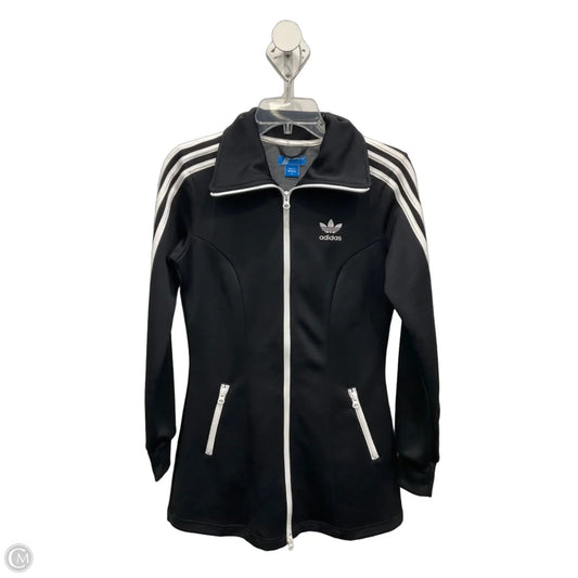 Athletic Jacket By Adidas In Black & White, Size: S