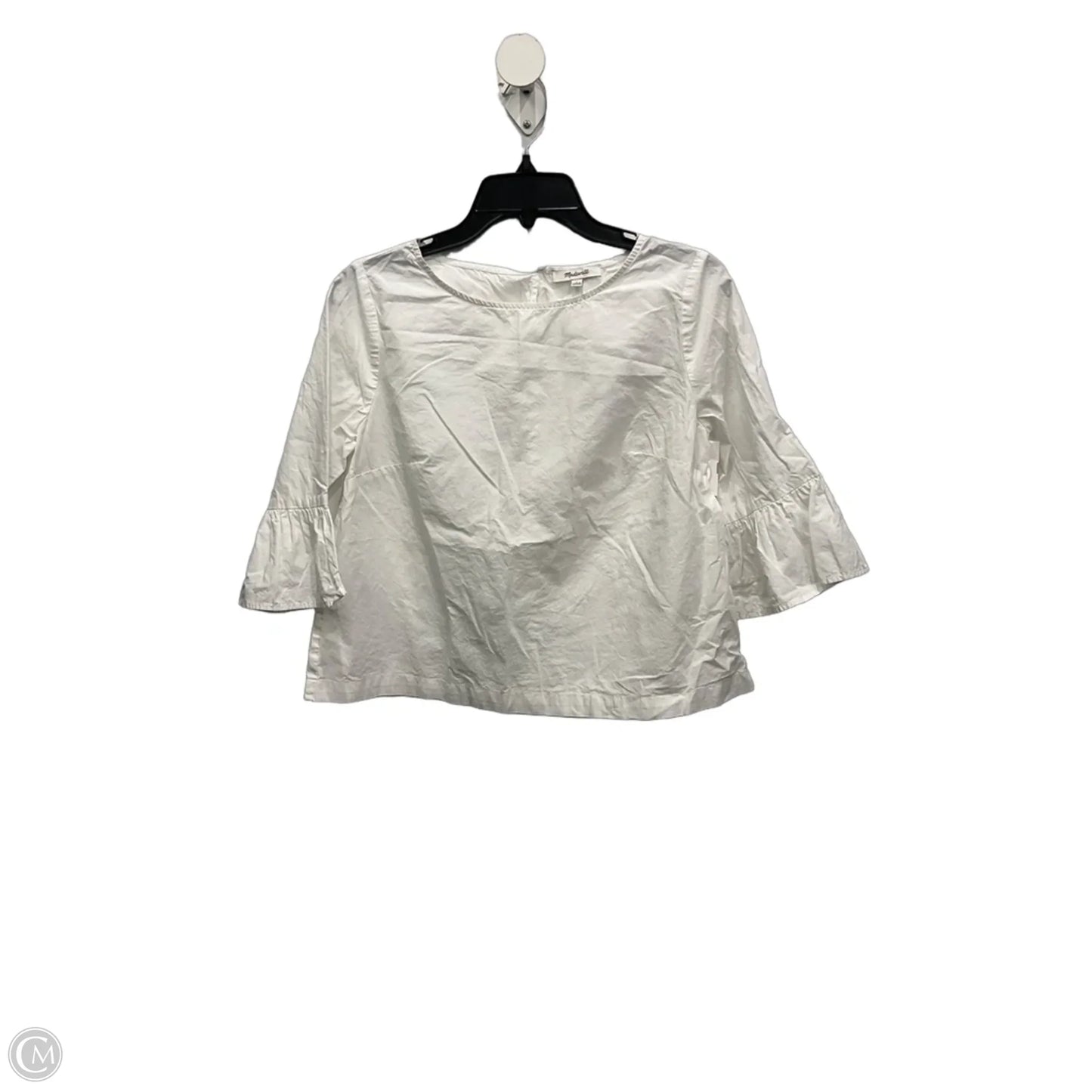 Top 3/4 Sleeve By Madewell In White, Size: S