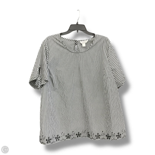 Top Short Sleeve By Cj Banks In Black & White, Size: 2x