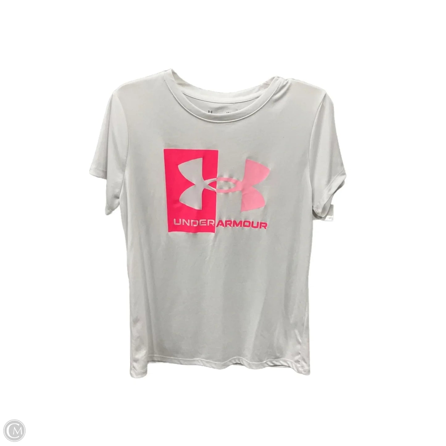 Athletic Top Short Sleeve By Under Armour In White, Size: L