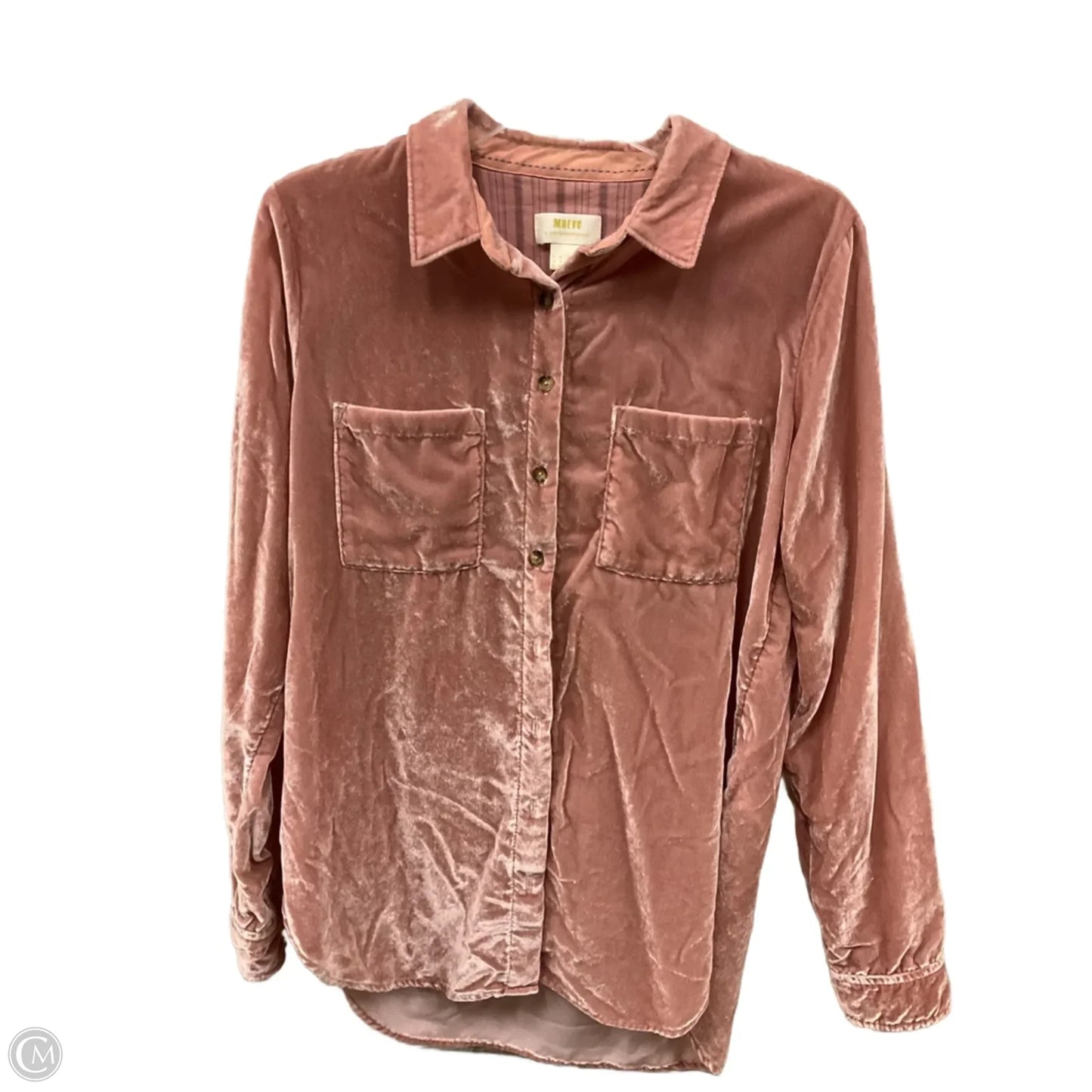 Blouse Long Sleeve By Maeve In Pink, Size: S