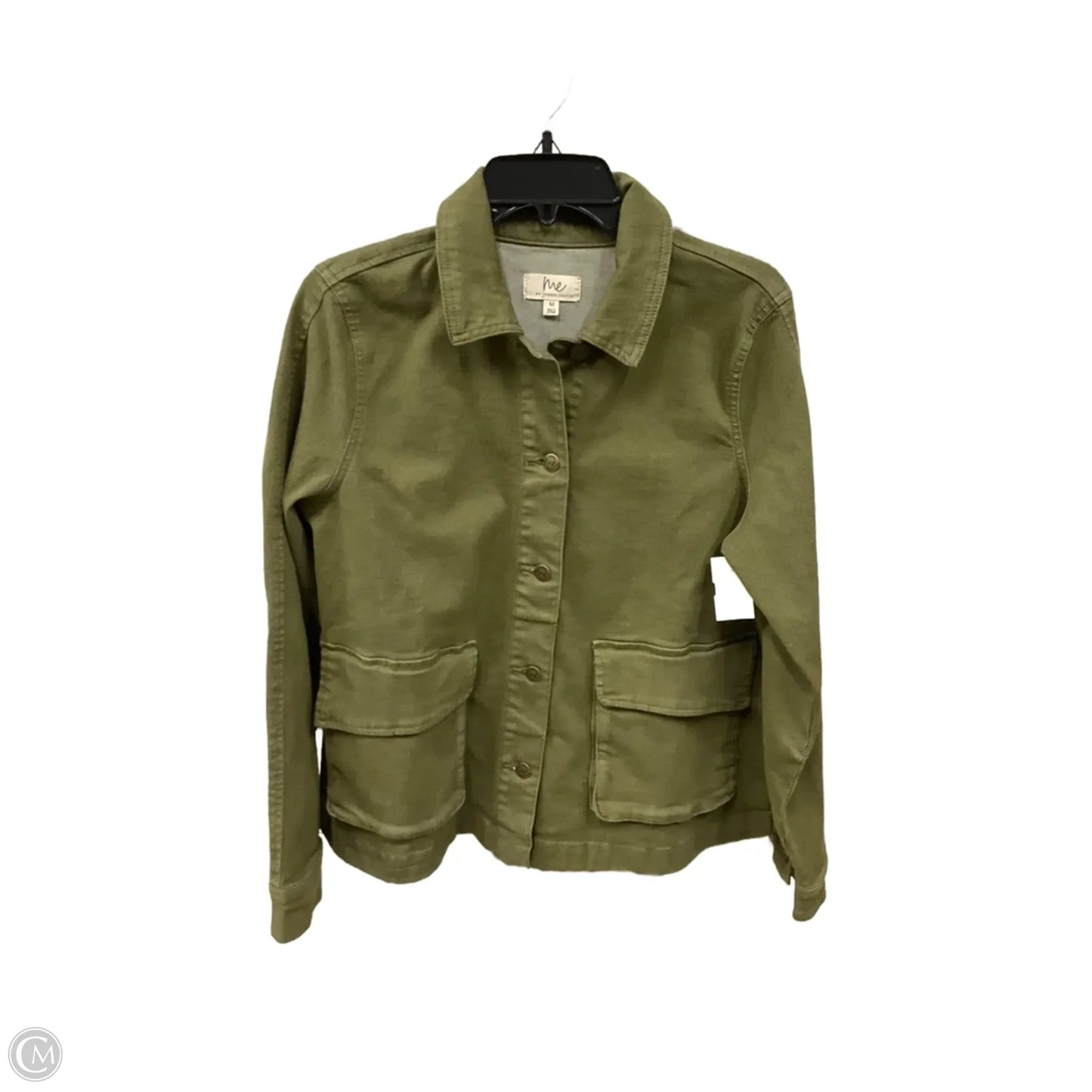 Jacket Denim By Clothes Mentor In Green Denim, Size: M