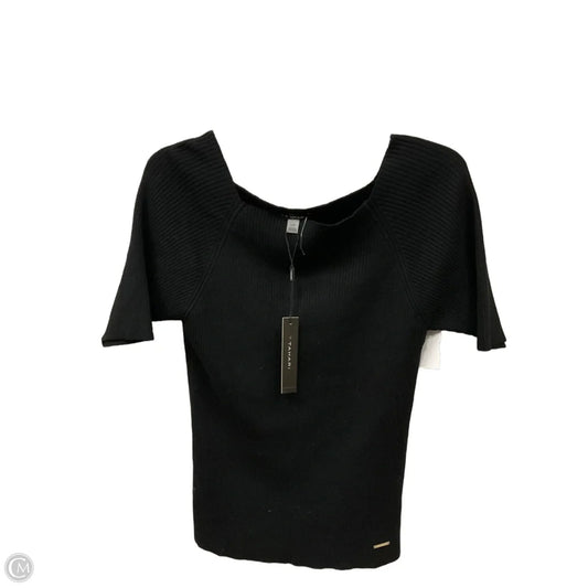 Top Short Sleeve By T Tahari In Black, Size: L