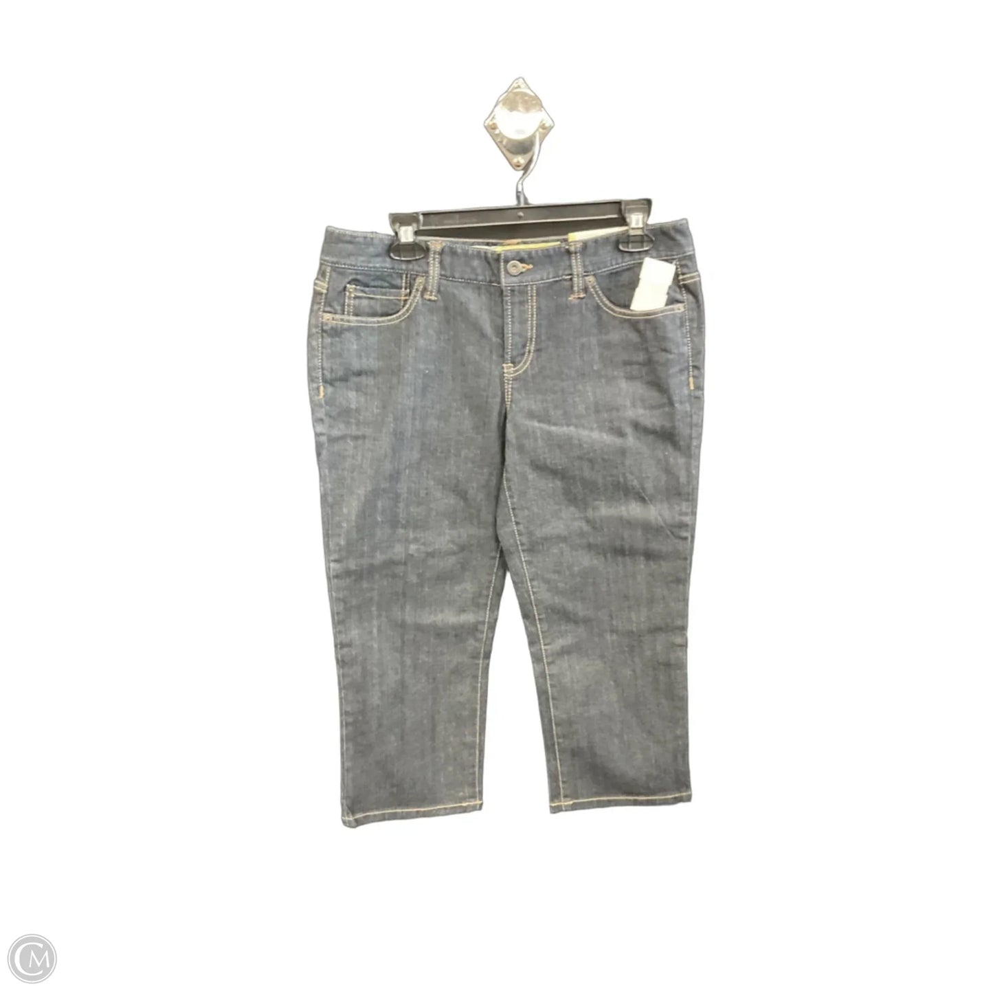 Jeans Cropped By Loft In Blue Denim, Size: 8