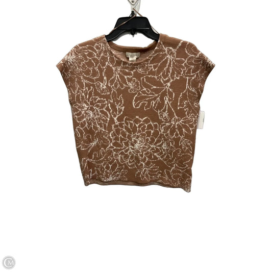 Top Sleeveless By Cynthia Rowley In Brown & White, Size: M