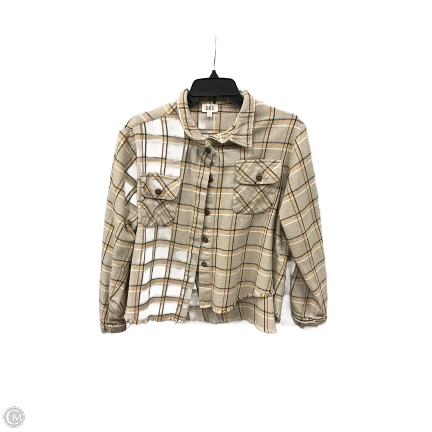Jacket Shirt By Bke In Plaid Pattern, Size: M