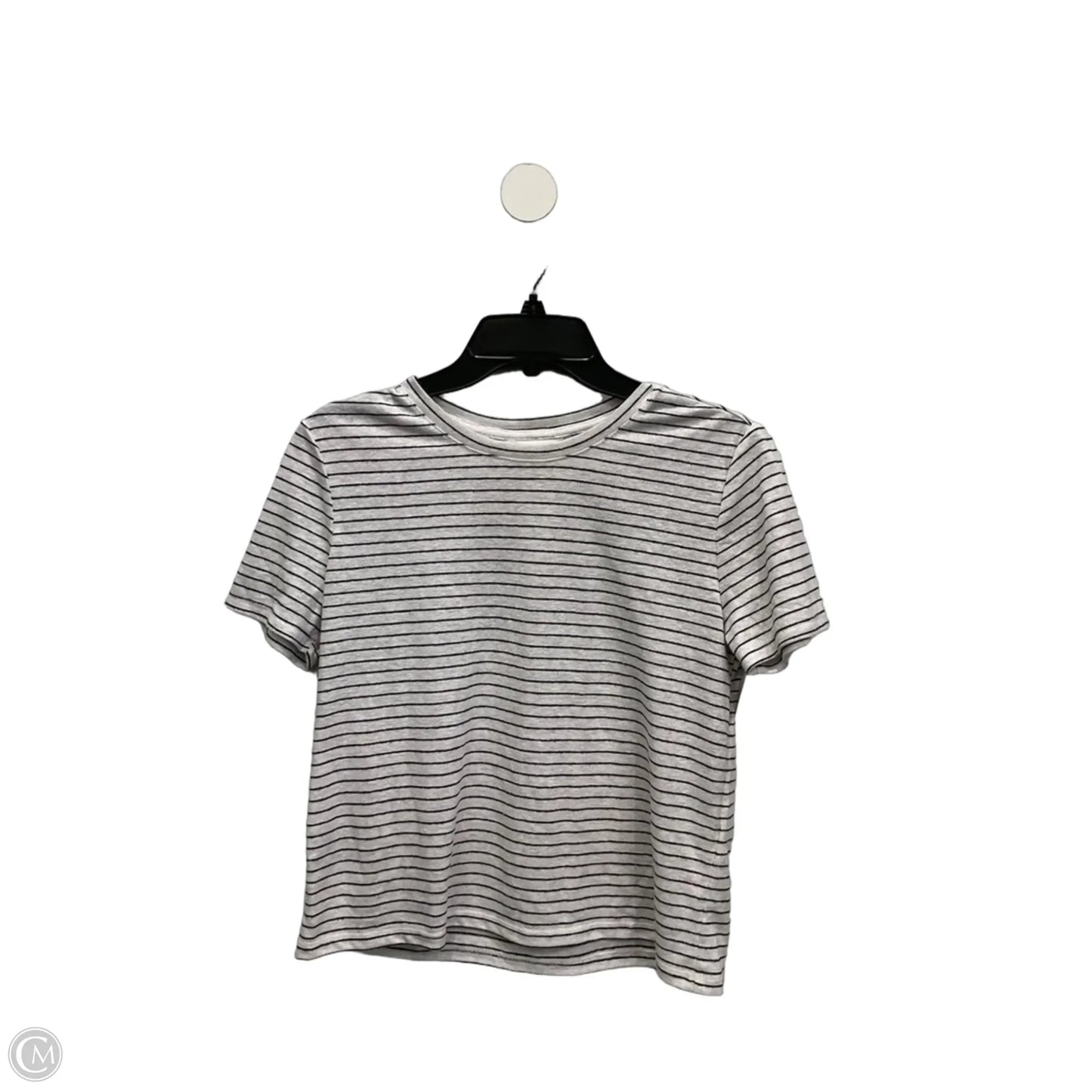 Top Short Sleeve By Banana Republic In Black & White, Size: S